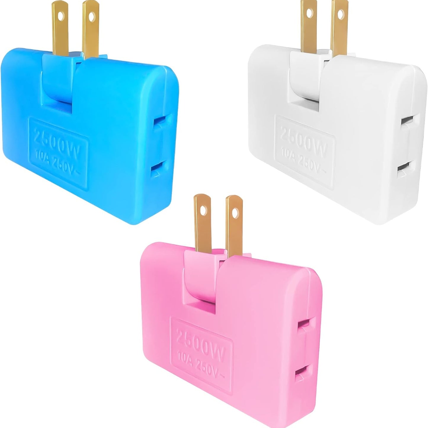 3 Way Flat Wall Outlet Extender