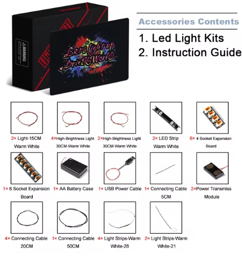 LED Light Kit for LEGO® 21330 Home Alone Model