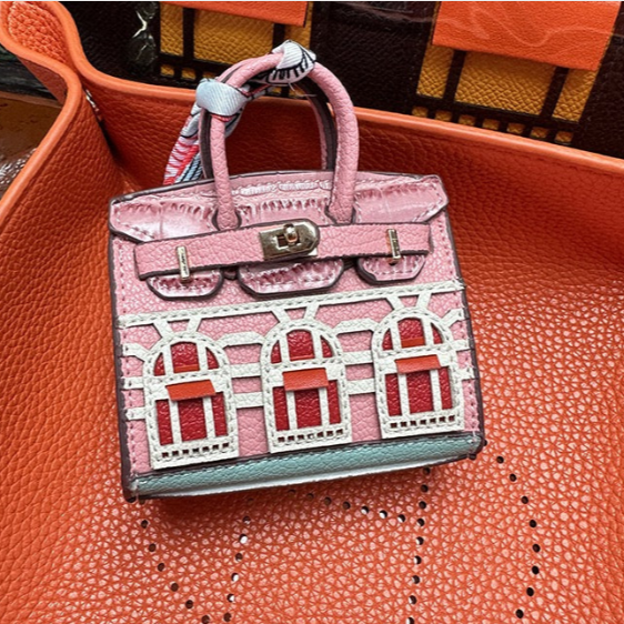 Baby Pink Mini House Bag Charm