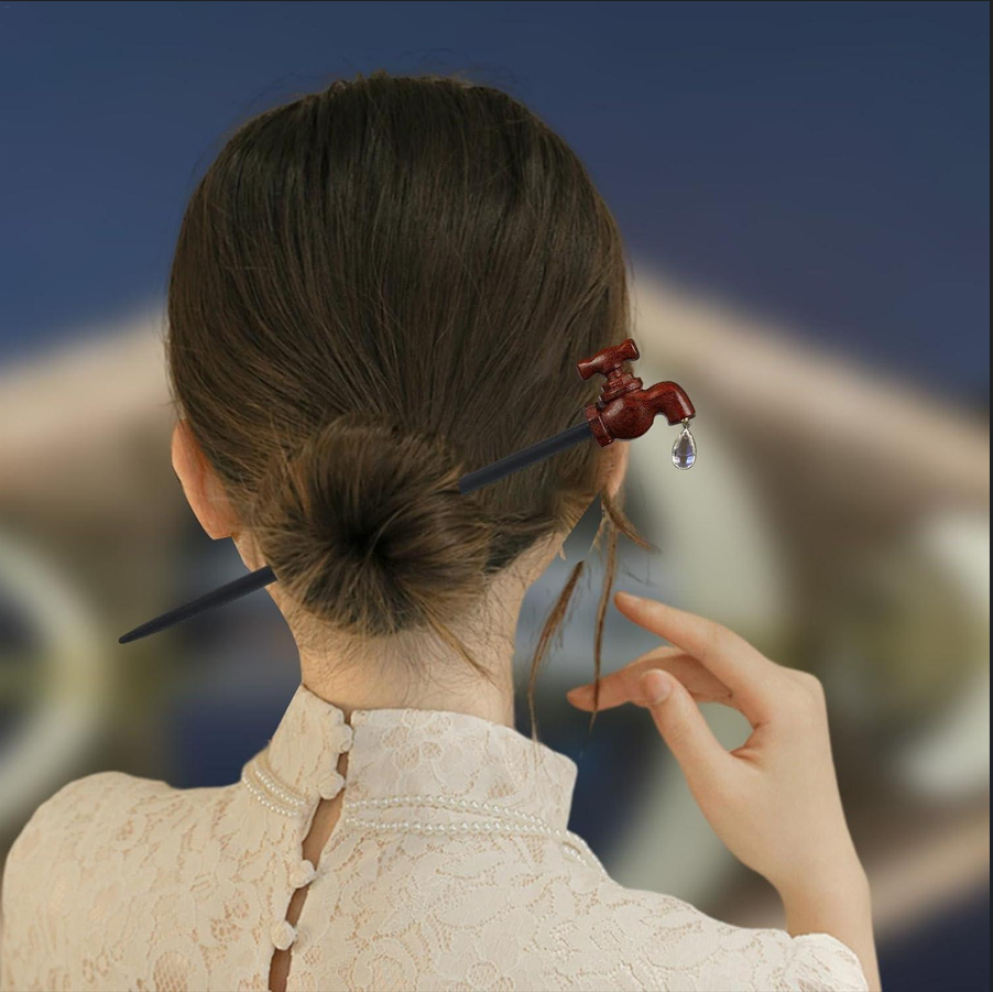 Faucet Design Wooden Hair Stick