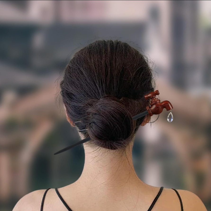 Faucet Design Wooden Hair Stick