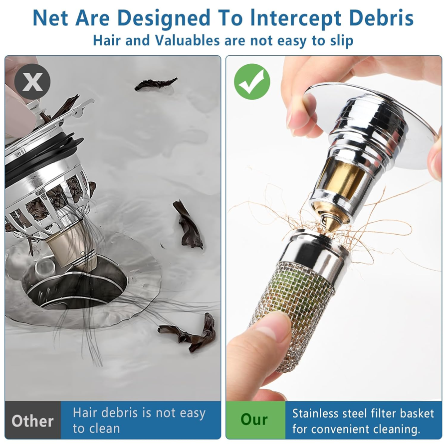Bathroom Sink Stopper with Filter Basket