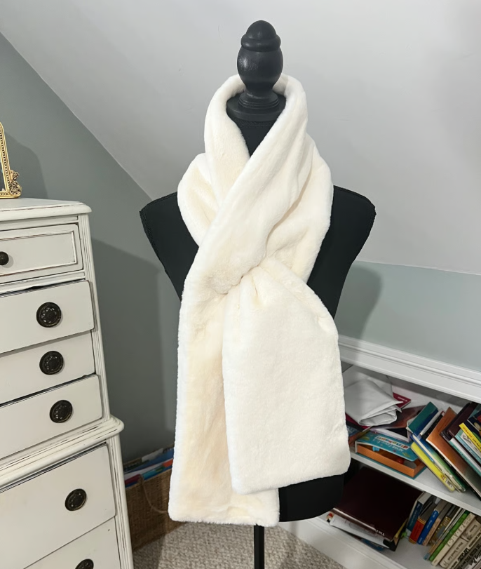 Fur Scarf With Hidden Zipper Pocket