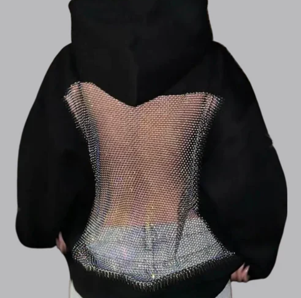 Women’s Hooded Sweatshirt with Mesh Back Panel