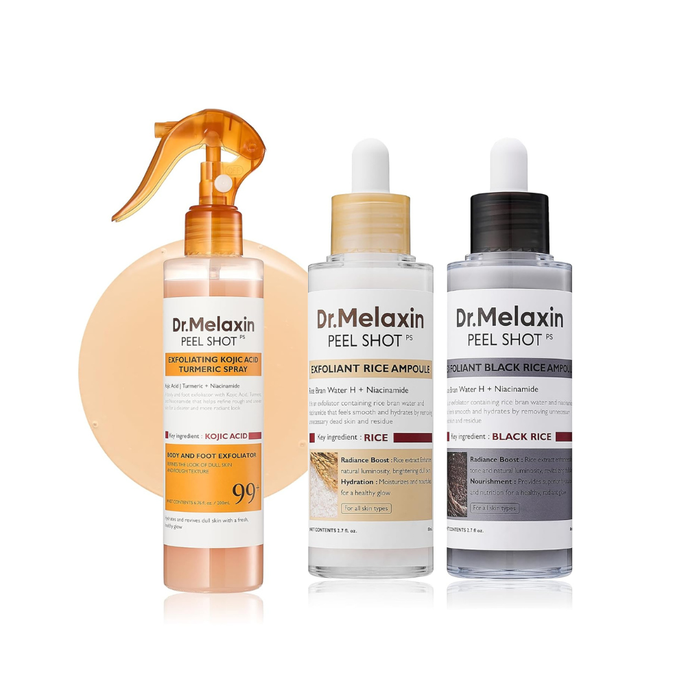 Dr.Melaxin Peel Shot Glow Set – Turmeric Spray & Rice Ampoule Duo