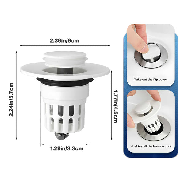 Bathroom Sink Plug Pop-Up Drain Filter