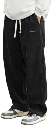 Men's Baggy Cord Trousers Cotton Fitness