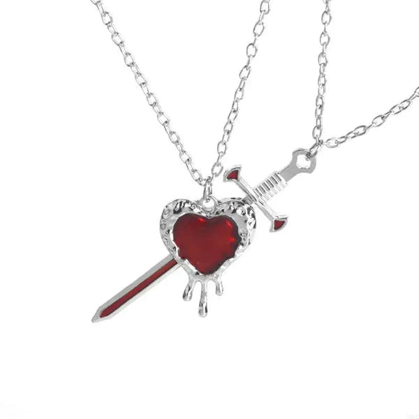Sword & Heart Necklace for Couples