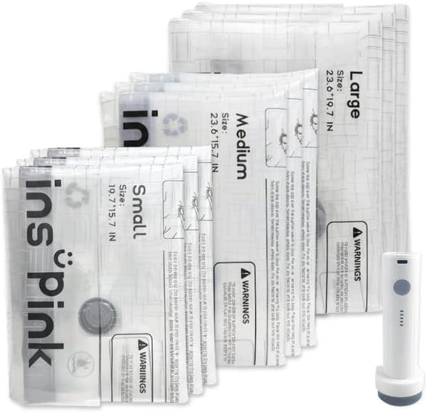 9 Pack Vacuum Storage Bags for Travel with Wireless Air Pump