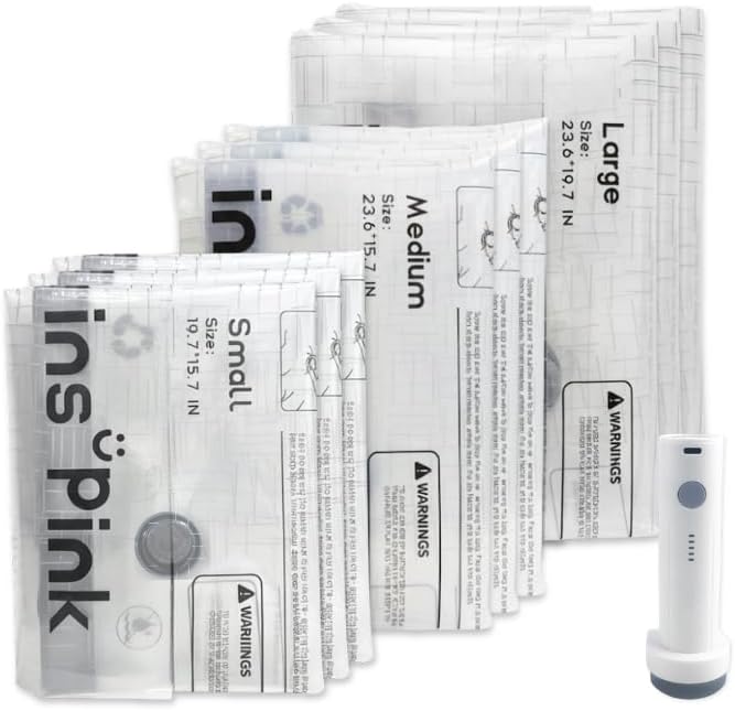 9 Pack Vacuum Storage Bags for Travel with Wireless Air Pump