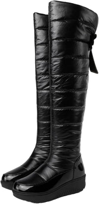 Over the Knee Black Waterproof  Snow Boots for Women