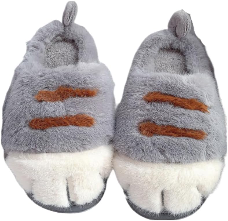 Cute Cat Paw Fluffy House Slippers