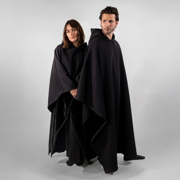 Oversized Weighted Hoodie Cloak with Ultra-Soft Faux Fur Liner