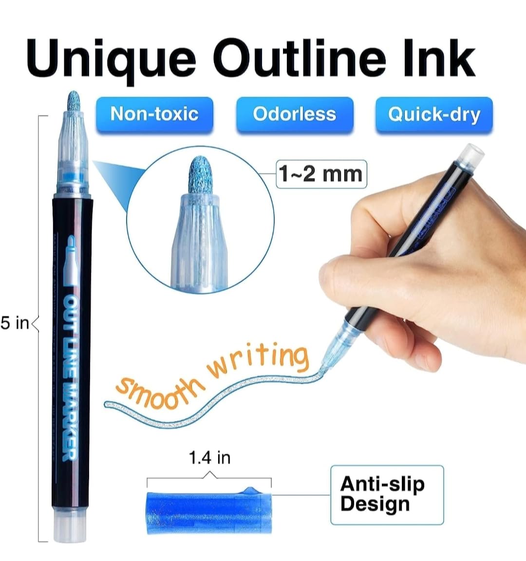 12 Colors Outline Marker Pens