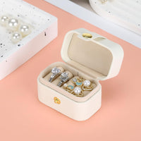 4Pcs Rings And Leather Jewelry Storage Box