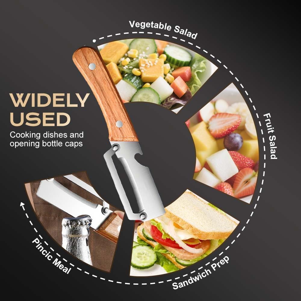2-in-1 Stainless Steel Blade Kitchen Peeler with Bottle Opener Handle