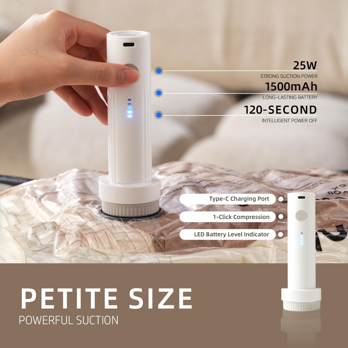 9 Pack Vacuum Storage Bags for Travel with Wireless Air Pump