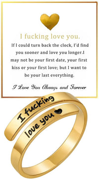 I Love You Ring Stainless Steel