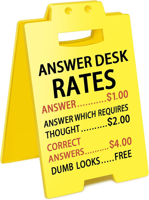 Funny Answer Desk Rates Office Cubicle Decor