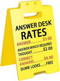 Funny Answer Desk Rates Office Cubicle Decor