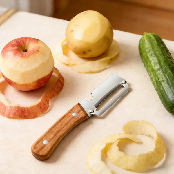 2-in-1 Stainless Steel Blade Kitchen Peeler with Bottle Opener Handle