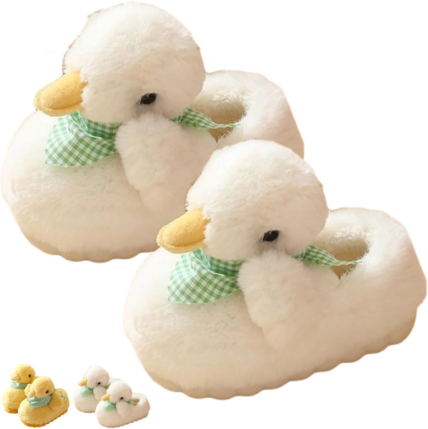 Unisex Winter Fuzzy Cute Duck Slippers