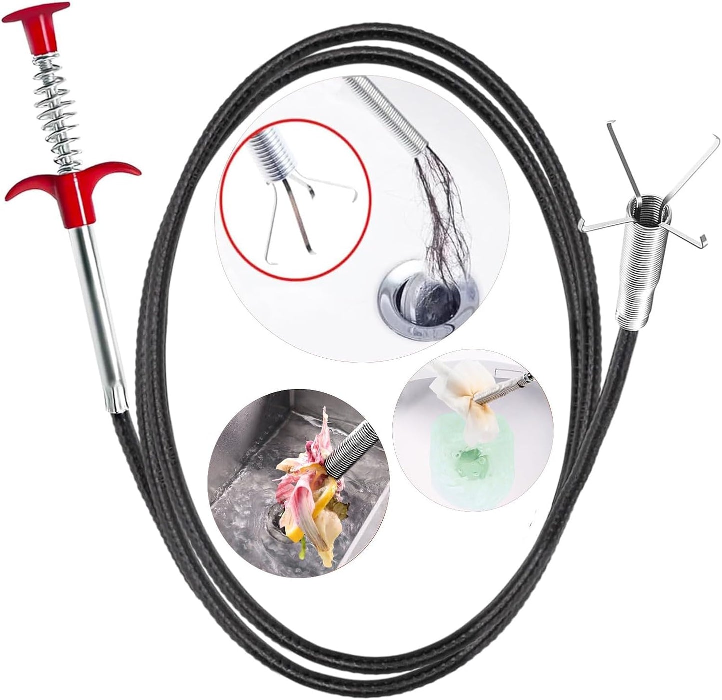 61 inch Flexible Grabber Claw Drain Clog Remover Tool