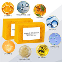 3PCS Lemon Turmeric Soap Bar for Face and Body