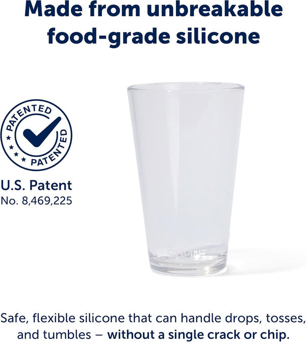 Silipint 16oz Silicone Pint Glass  Unbreakable