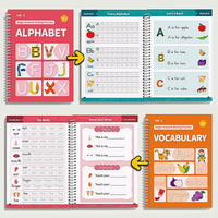 Reusable 3D Groove Handwriting Practice Workbooks for Kids Ages 3-8