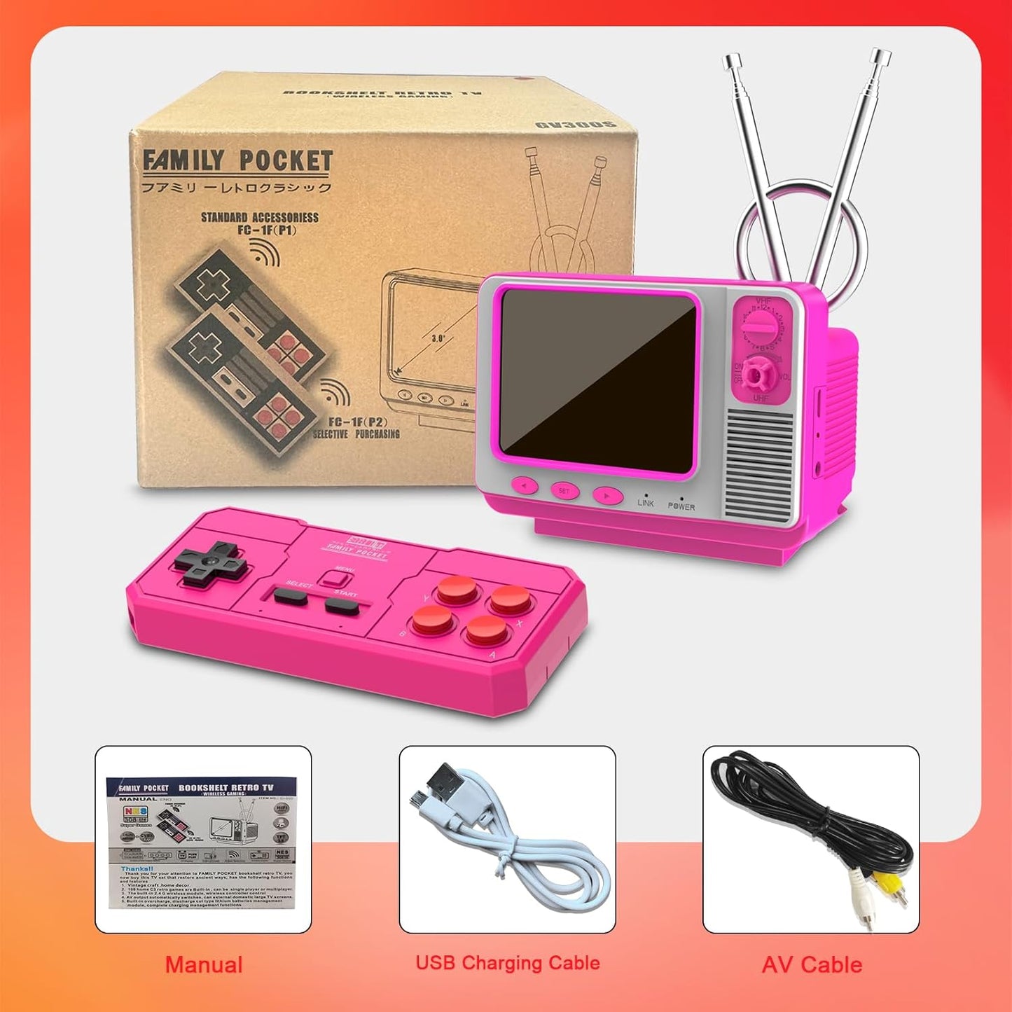 Retro Handheld Game Console - 168 Classic Games