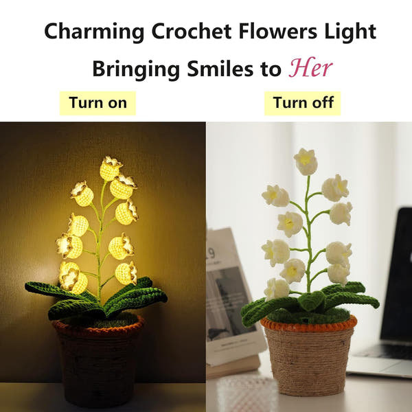 Glowing Crochet Lily Flowers with Night Lights