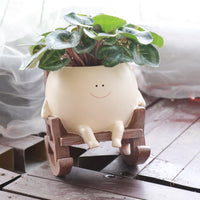 Smiley Face Rocking Chair Flower Pots