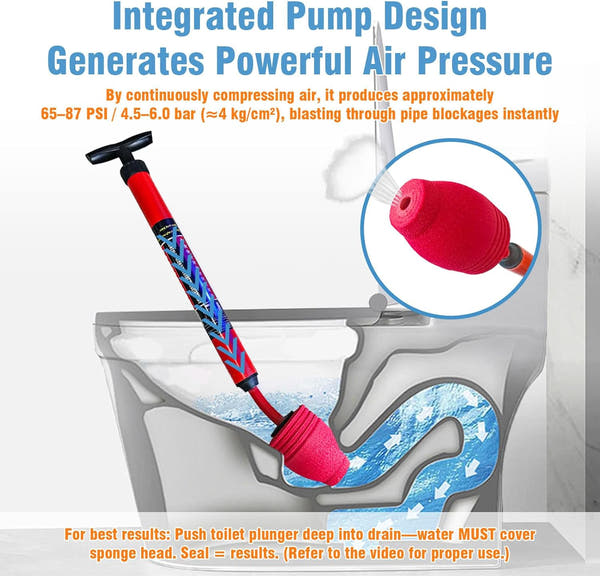 High-Pressure Plungers for Bathroom, Toilet Brush and Plunger Set