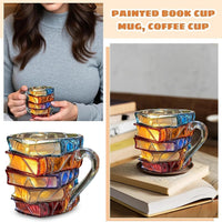 Unique Stacked Books Coffee Mug