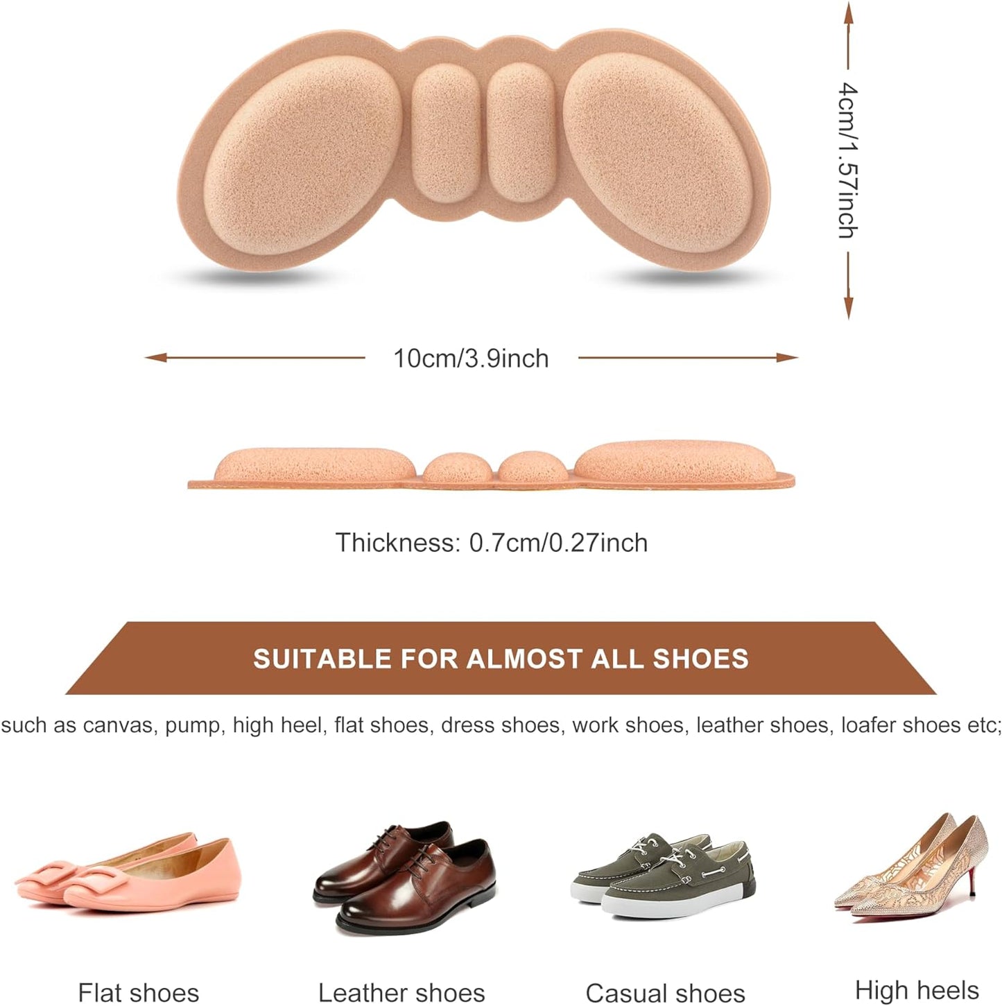 Foam Heel Pads for Shoes (pack of 8)