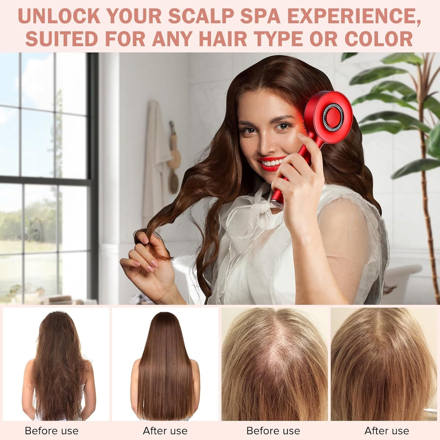 Electric Scalp Massager Comb with Built-in Oil Applicator