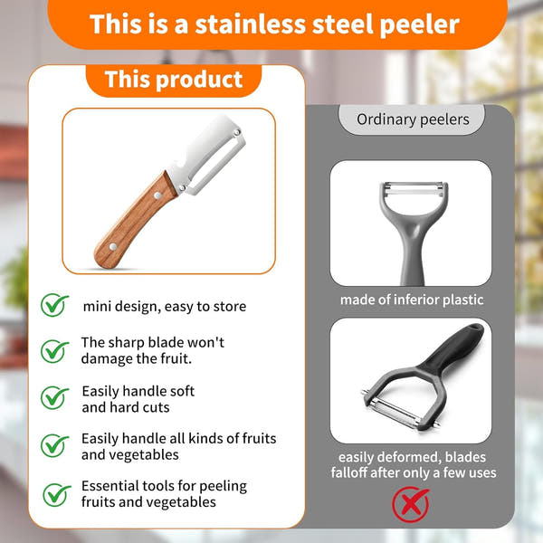 2-in-1 Stainless Steel Blade Kitchen Peeler with Bottle Opener Handle