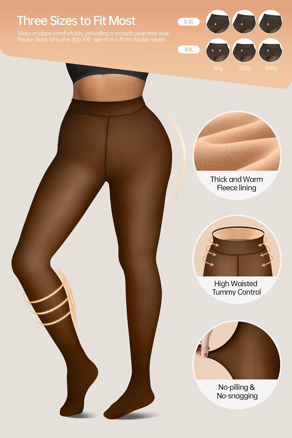 High Waisted Thermal Tights for Women