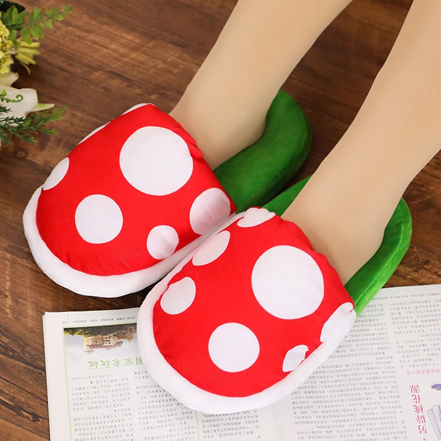 Mushroom Slippers with Pipe Pot Holder