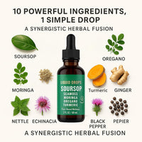 Soursop Natural Drops - 10-in-1 Soursop Bitters Liquid Drops with Sea Moss