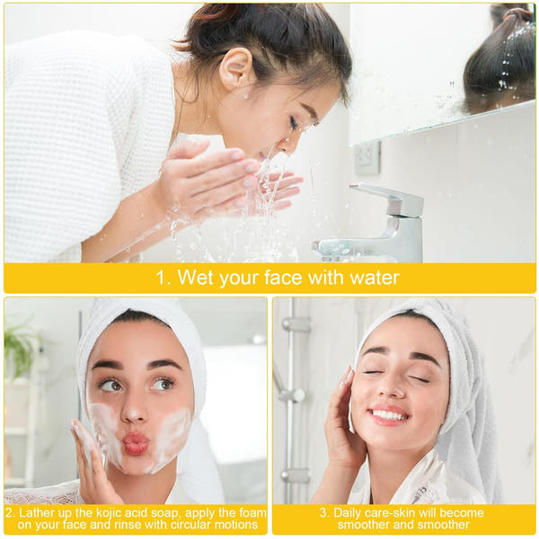 3PCS Lemon Turmeric Soap Bar for Face and Body