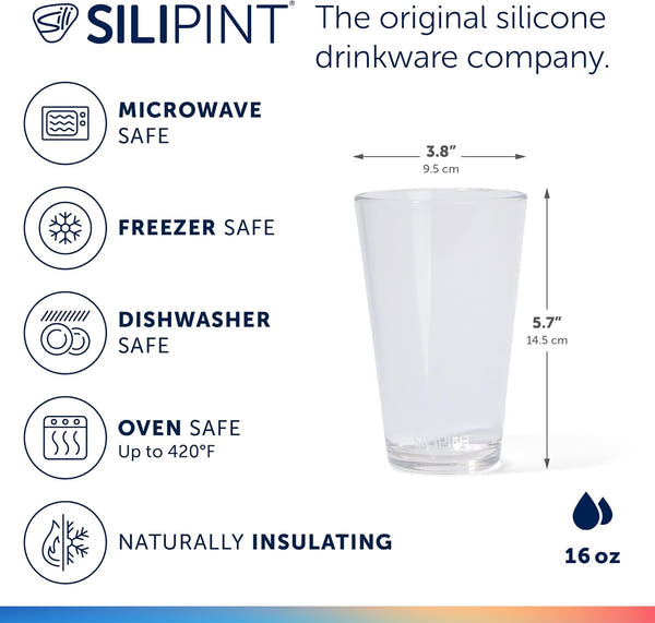 Silipint 16oz Silicone Pint Glass  Unbreakable