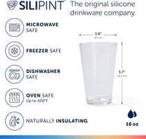Silipint 16oz Silicone Pint Glass  Unbreakable