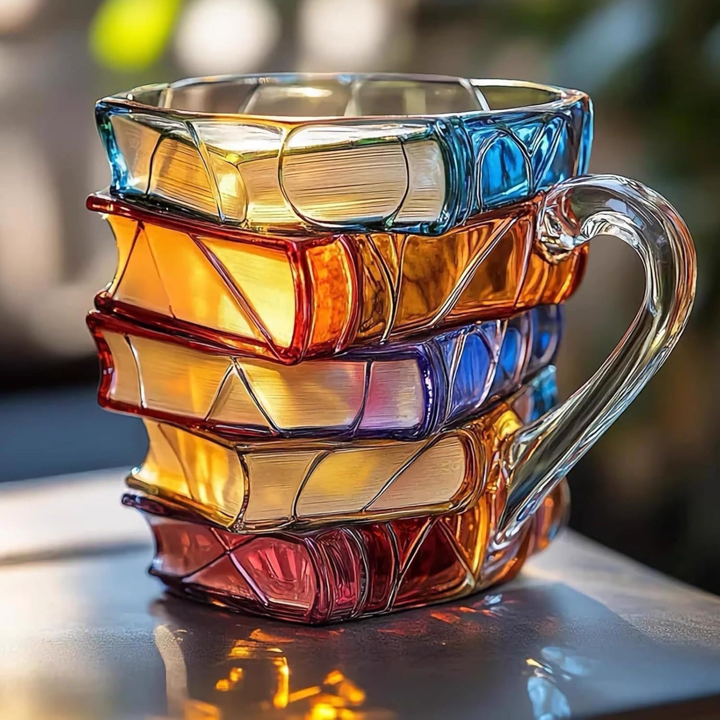 Unique Stacked Books Coffee Mug