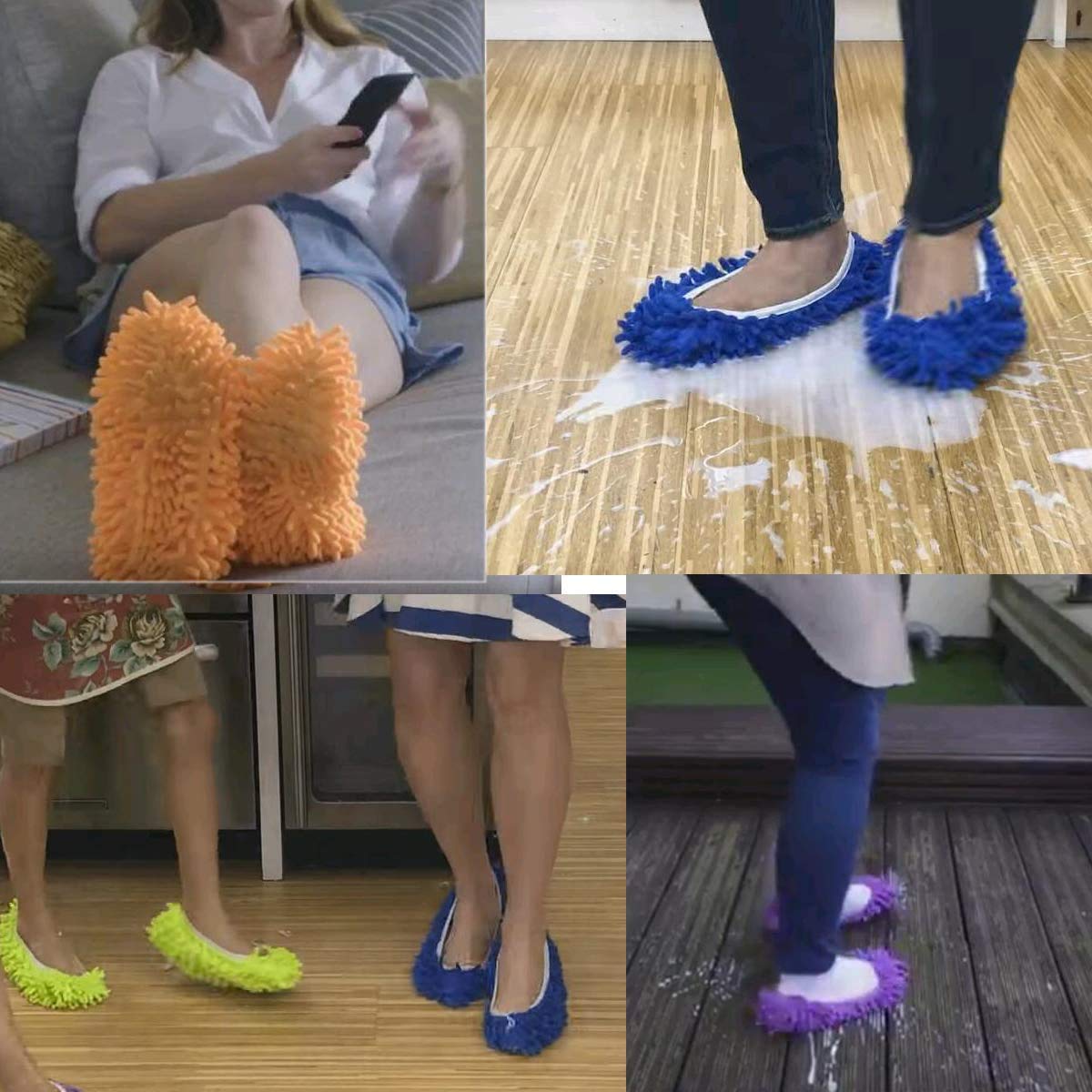 Microfiber Dust Floor Cleaning Mop Slippers