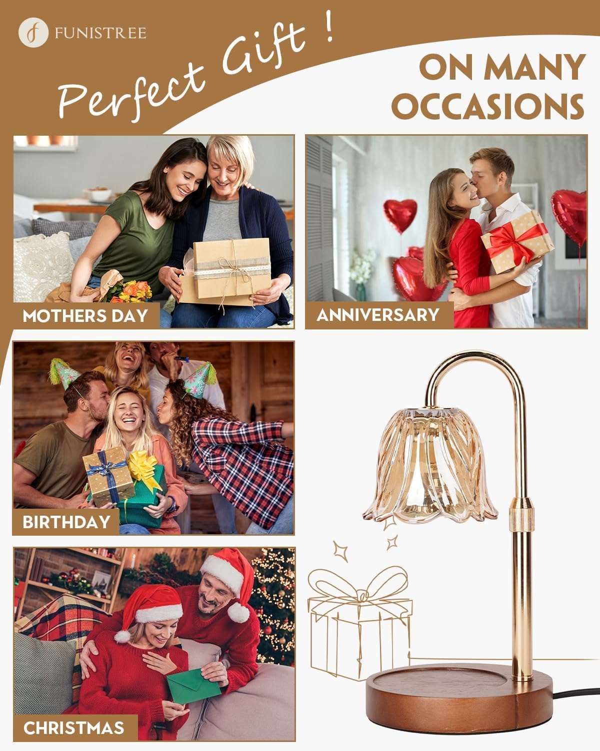 Cozy Flower Shaped Candle Warmer Lamp