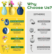 Cute Mini Ceramic Vase Fridge Magnets set