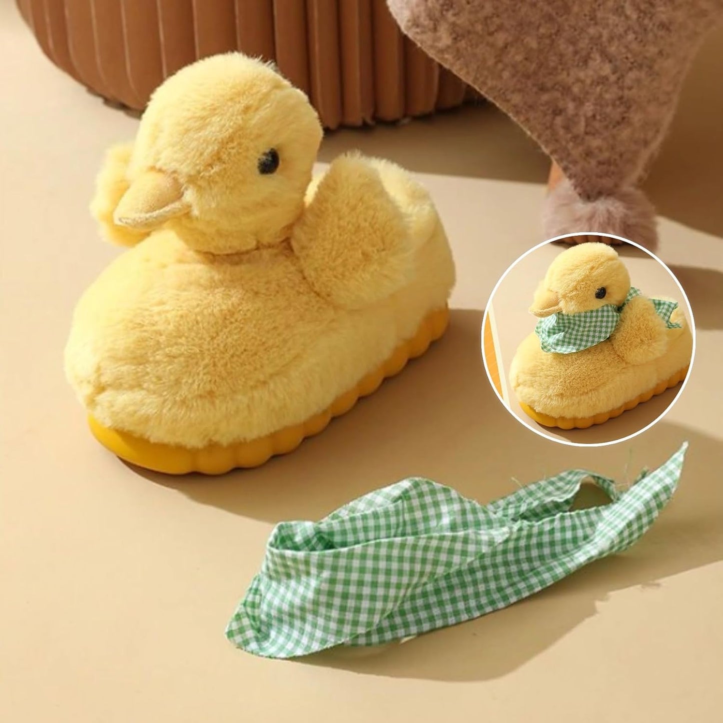 Unisex Winter Fuzzy Cute Duck Slippers