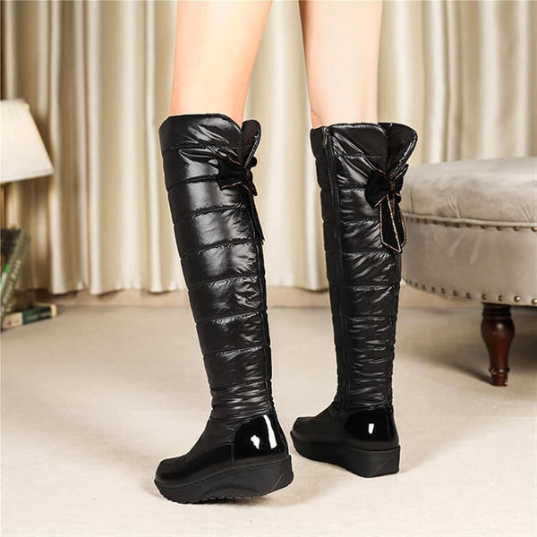 Over the Knee Black Waterproof  Snow Boots for Women